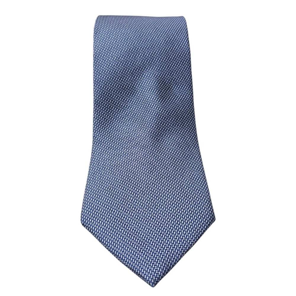 Brooks Brothers Makers Blue & White Micro Print Silk Tie